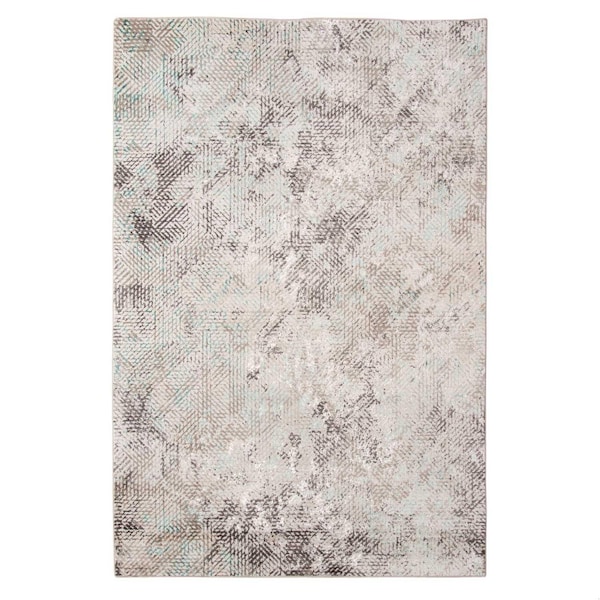 Homeroots 3.93 x 5.57 x 0.38 in. Gray Polyester Area Rug 374115 - main